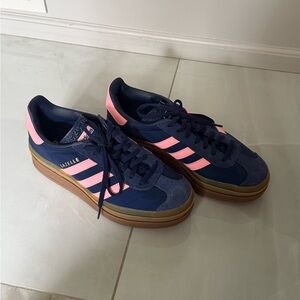 Adidas Gazelle Navy and Pink Sneakers